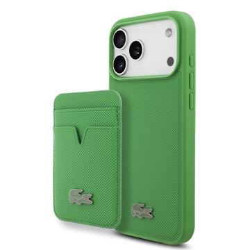 Custodia MagSafe e portacarte magnetico iPhone 17 Pro Max Lacoste Iconic Petit Pique - Verde
