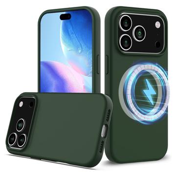 Custodia in silicone liquido per iPhone 17 Pro Max - compatibile con MagSafe - Verde Scuro