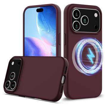 Custodia in silicone liquido per iPhone 17 Pro Max - compatibile con MagSafe - Vino Rosso