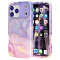 Custodia ibrida in marmo di lusso iPhone 17 Pro Max - Blu / Rosa