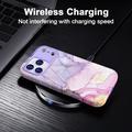 Custodia ibrida in marmo di lusso iPhone 17 Pro Max - Blu / Rosa