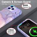 Custodia ibrida in marmo di lusso iPhone 17 Pro Max - Blu / Rosa
