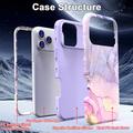Custodia ibrida in marmo di lusso iPhone 17 Pro Max - Blu / Rosa
