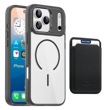 Custodia MagSafe per iPhone 17 Pro Max con portacarte - Nera / Trasparente
