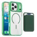 Custodia MagSafe per iPhone 17 Pro Max con portacarte - Verde / Trasparente