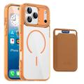 Custodia MagSafe per iPhone 17 Pro Max con portacarte - Arancione / Trasparente