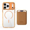 Custodia MagSafe per iPhone 17 Pro Max con portacarte - Arancione / Trasparente