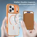 Custodia MagSafe per iPhone 17 Pro Max con portacarte - Arancione / Trasparente
