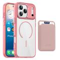 Custodia MagSafe per iPhone 17 Pro Max con portacarte - Rosa / Trasparente