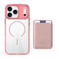 Custodia MagSafe per iPhone 17 Pro Max con portacarte - Rosa / Trasparente