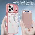 Custodia MagSafe per iPhone 17 Pro Max con portacarte - Rosa / Trasparente