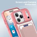 Custodia MagSafe per iPhone 17 Pro Max con portacarte - Rosa / Trasparente