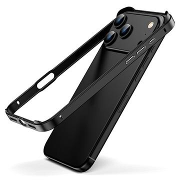 Paraurti in metallo per iPhone 17 Pro Max con bordi rialzati - Nero
