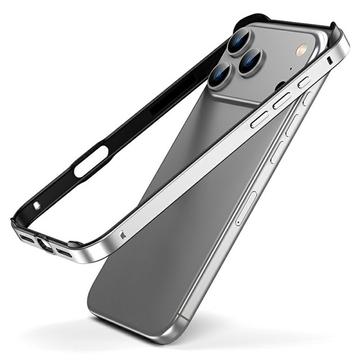 Paraurti in metallo per iPhone 17 Pro Max con bordi rialzati - Argento