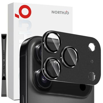 iPhone 17 Pro Max Northjo Protezione completa in metallo opaco e vetro temperato Protezione lente della fotocamera - Nero