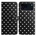 Custodia a portafoglio per iPhone 17 Pro Max con motivo a pois - Nero