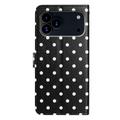 Custodia a portafoglio per iPhone 17 Pro Max con motivo a pois - Nero