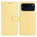 Custodia a portafoglio per iPhone 17 Pro Max con motivo a pois - Giallo