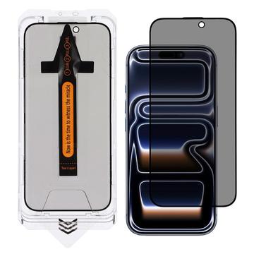iPhone 17 Pro Max Privacy Protezione dello schermo in vetro temperato con strumento di installazione - 9H - Bordo nero