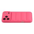 Custodia in TPU antiurto per giubbotto imbottito per iPhone 17 Pro Max - Rosa caldo