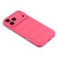 Custodia in TPU antiurto per giubbotto imbottito per iPhone 17 Pro Max - Rosa caldo