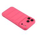 Custodia in TPU antiurto per giubbotto imbottito per iPhone 17 Pro Max - Rosa caldo