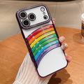 iPhone 17 Pro Max Custodia ibrida arcobaleno con decorazioni per fotocamera in strass - Viola