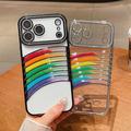 iPhone 17 Pro Max Custodia ibrida arcobaleno con decorazioni per fotocamera in strass - Viola