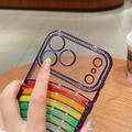 iPhone 17 Pro Max Custodia ibrida arcobaleno con decorazioni per fotocamera in strass - Viola