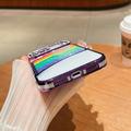 iPhone 17 Pro Max Custodia ibrida arcobaleno con decorazioni per fotocamera in strass - Viola
