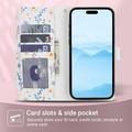 Custodia a portafoglio floreale rombica per iPhone 17 Pro Max - Fiori colorati