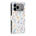 Custodia a portafoglio floreale rombica per iPhone 17 Pro Max - Fiori colorati