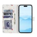 Custodia a portafoglio floreale rombica per iPhone 17 Pro Max - Rose