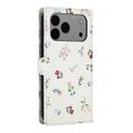 Custodia a portafoglio floreale rombica per iPhone 17 Pro Max - Rose