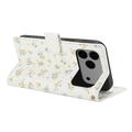 Custodia a portafoglio floreale rombica per iPhone 17 Pro Max/18 Pro Max