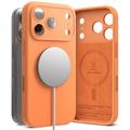 Custodia MagSafe in silicone liquido Ringke per iPhone 17 Pro Max - Mandarina