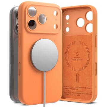 Custodia MagSafe in silicone liquido Ringke per iPhone 17 Pro Max - Mandarina