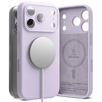 Custodia MagSafe in silicone liquido Ringke per iPhone 17 Pro Max - Viola Chiaro