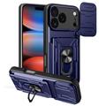 Custodia ibrida con anello rotante e protezione per fotocamera per iPhone 17 Pro Max - Blu