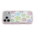 Custodia in TPU colorata con motivi floreali e resistente agli urti per iPhone 17 Pro Max - Rosa