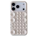 Custodia in silicone per iPhone 17 Pro Max con ventosa - Bianco antico