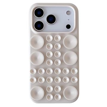 Custodia in silicone per iPhone 17 Pro Max con ventosa - Bianco antico