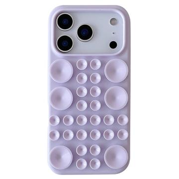 Custodia in silicone per iPhone 17 Pro Max con ventosa - Viola chiaro