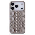 Custodia in silicone per iPhone 17 Pro Max con ventosa - Grigio titanio