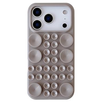 Custodia in silicone per iPhone 17 Pro Max con ventosa - Grigio titanio