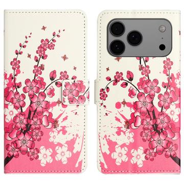 Custodia a Portafoglio Serie Style per iPhone 17 Pro Max - Fiori Rosa