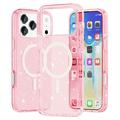 Custodia Ibrida Serie Stylish Glitter per iPhone 17 Pro Max - Compatibile con MagSafe - Rosa