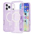 Custodia Ibrida Serie Stylish Glitter per iPhone 17 Pro Max - Compatibile con MagSafe - Viola