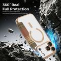 Custodia a libro magnetica elegante per iPhone 17 Pro Max con scomparti per carte RFID - Marrone