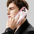 Custodia a libro magnetica elegante per iPhone 17 Pro Max con scomparti per carte RFID - Rosa